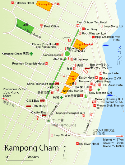 コンポンチャム市街地図