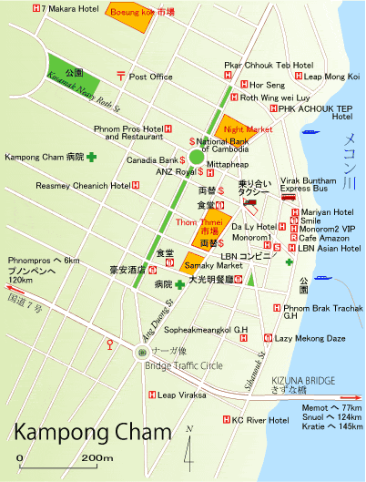 コンポンチャム市街地図