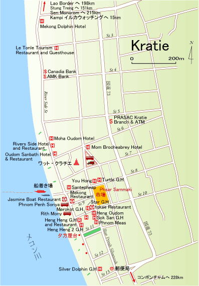 クラチエ市街地図