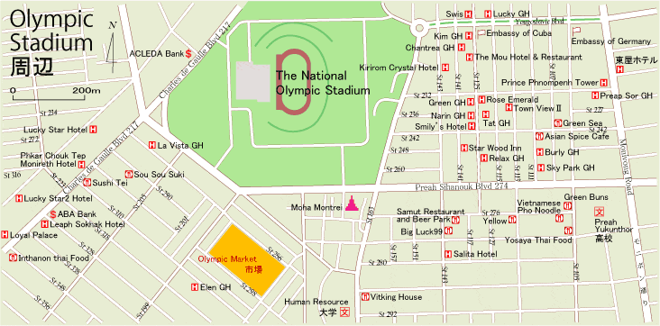 オリンピックスタジアム周辺地図
