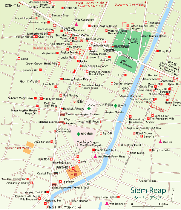 シェムリアップ市街地図
