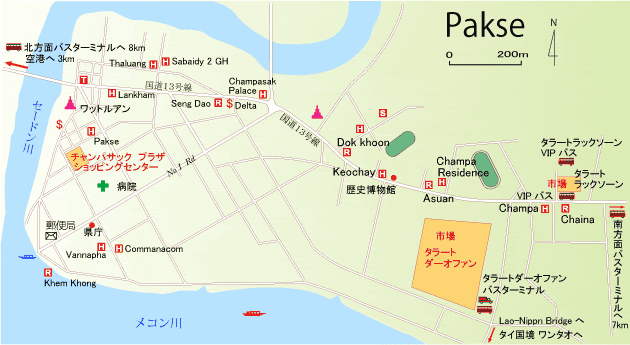 パクセ市街地図