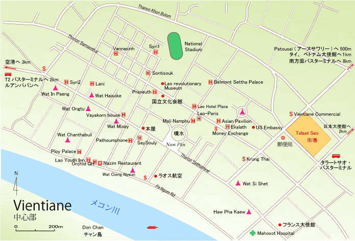 ビエンチャン市街地図