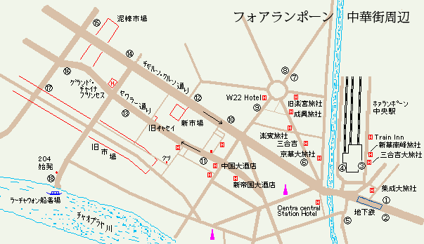 ホァランポーン鉄道駅駅周辺地図
