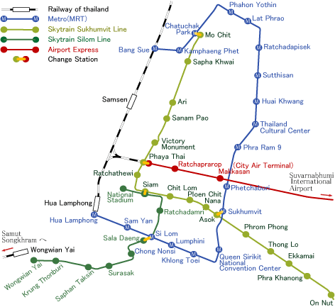地下鉄、スカイトレイン路線図