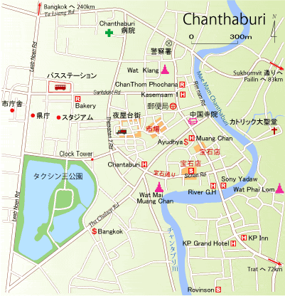 チャンタブリー市街地図