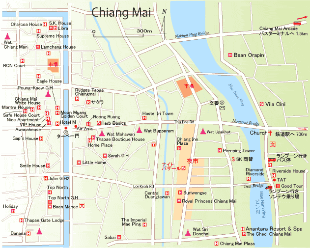 チェンマイ市街地図