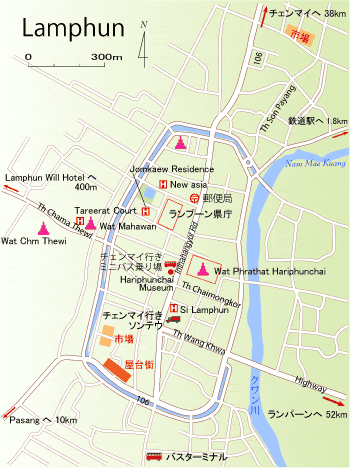 ランプーン市街地図