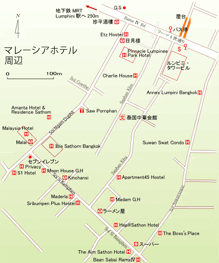 マレーシアホテル周辺地図