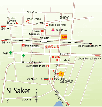 シーサケット市街地図