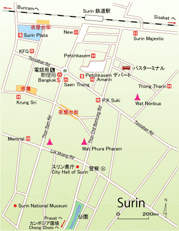 スリン市街地図